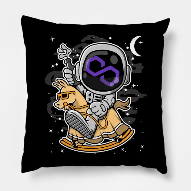 Astronaut Horse Polygon Matic Coin To The Moon Crypto Token Cryptocurrency Blockchain Wallet Birthday Gift For Men Women Kids Pillow by Thingking About