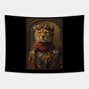 Steampunk Leopard Tapestry