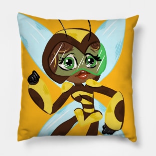 Little Bumble Bee Girl Pillow