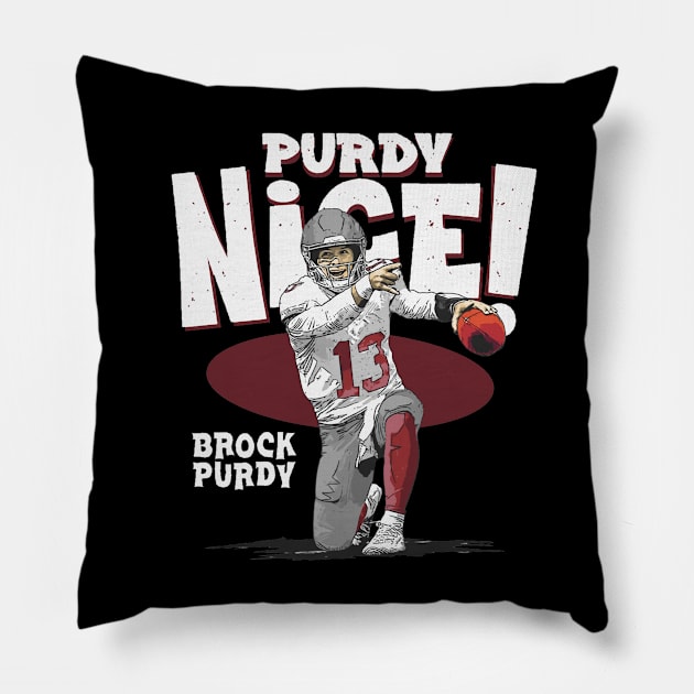 Brock Purdy San Francisco Purdy Nice Pillow by ClarityMacaws