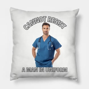 Man in Uniform Scrubs Pillow