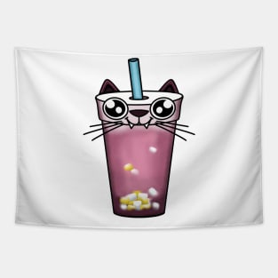 Boba Meow Tea Tapestry