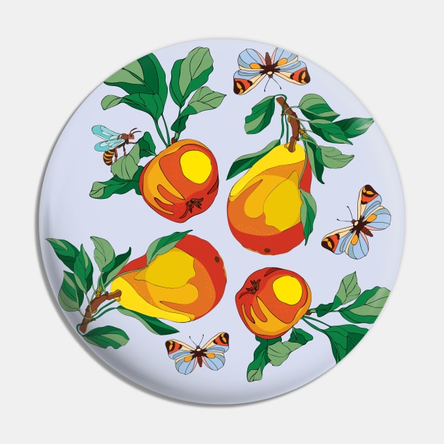 the fruits of the apple and pear plant, butterflies and wasps Pin by EEVLADA