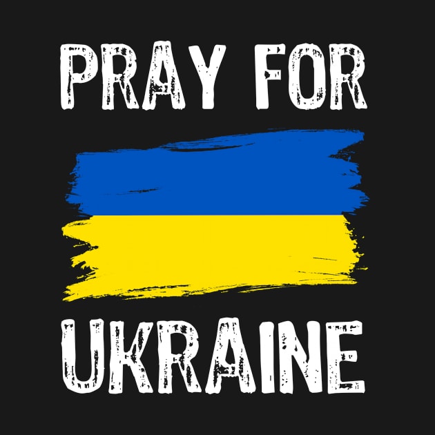 Pray for Ukraine with Ukrainian flag by Yasna