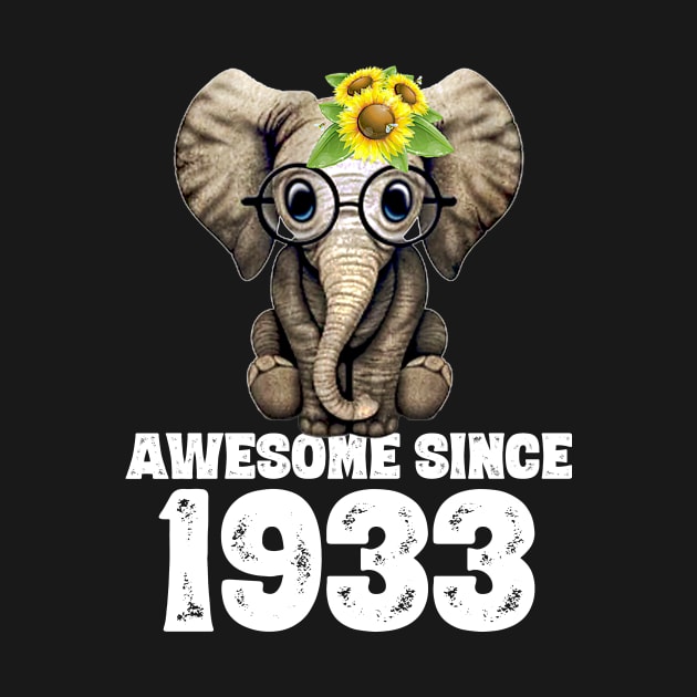 Awesome since 1933 87 Years Old Bday Gift 87th Birthday by DoorTees