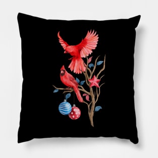 Two Red Birds Pillow