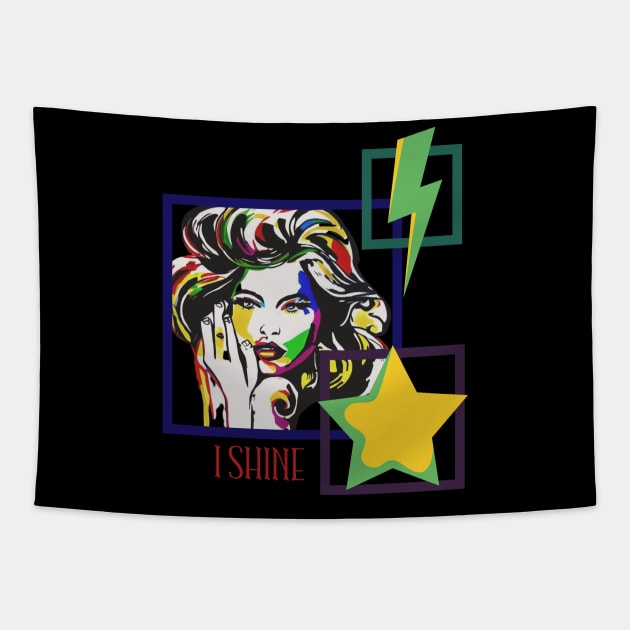 I shine girl abstract Tapestry by Greenmillion