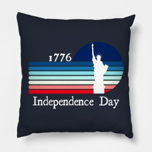 Independence Day Statue of Liberty Stripes July 4th Pillow
