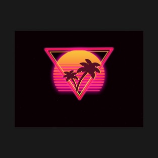 Retro Neon Sunset - Pink T-Shirt