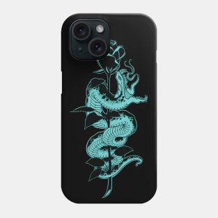 Snake and Rose Teal Variant Phone Case