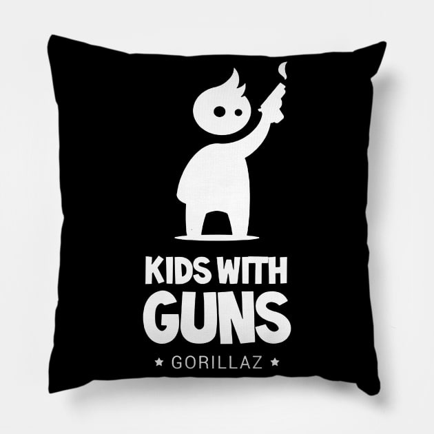 kids with guns Pillow by Thinkerman