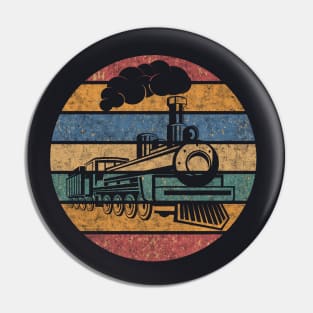 Retro railway steam locomotive railwayman gift Pin