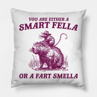 Are You A Smart Fella Or Fart Smella Vintage Shirt, Funny Rat Riding Cabybara Pillow