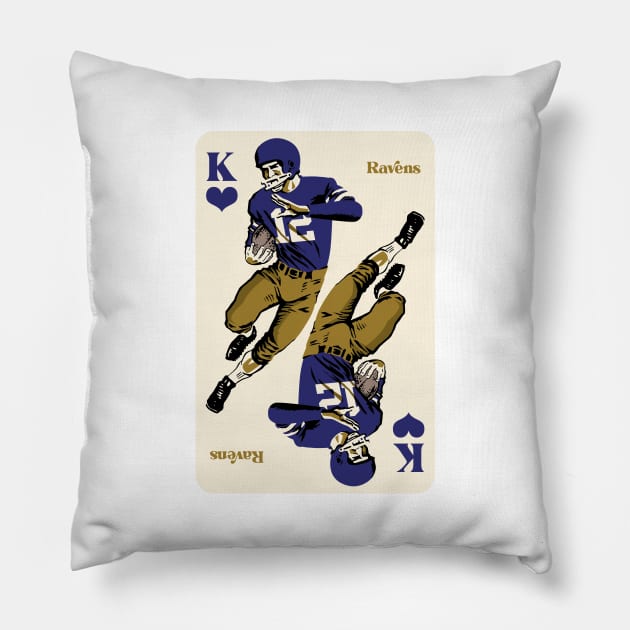 Baltimore Ravens King of Hearts Pillow by Rad Love