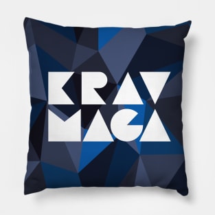 Krav Maga Blue Geometric Blocks Pillow