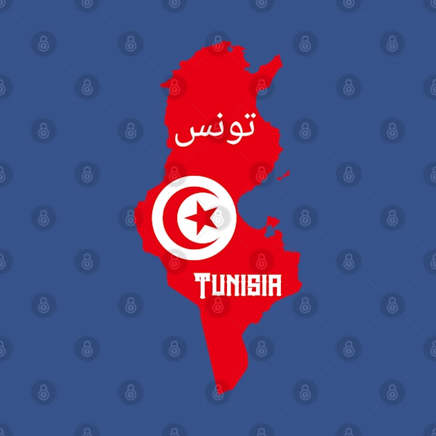 Tunisia flag & map by Travellers