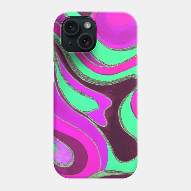 Pink Psychedelic Marble Phone Case by Carolina Díaz