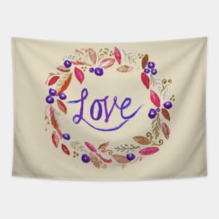 Autumn Love Wreath Tapestry