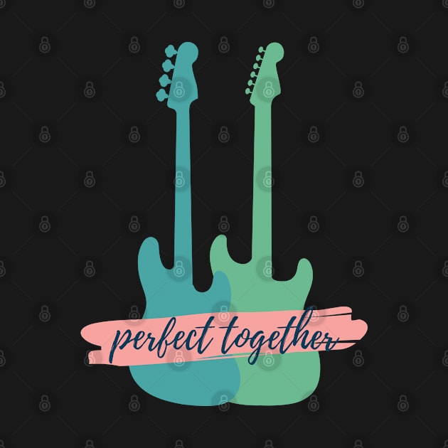 Perfect Together Bass and S-Style Guitar Silhouette by nightsworthy