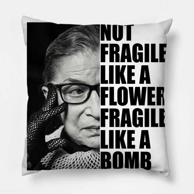 Ruth Bader Ginsburg Pillow by hananeshopping