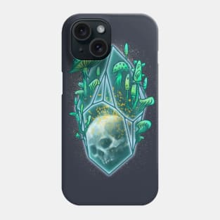 Crystal Skull with Mushrooms Phone Case