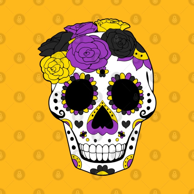 NonBinary | NB Pride - SugarSkulls Dia de los Muertos by celestinaart