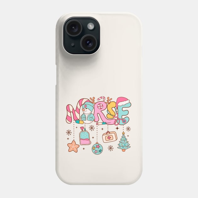 Retro Nurse Christmas Phone Case by Nessanya