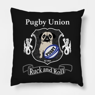 Pugby Union Funny Rugby Pug Design for Dog Lovers Pillow