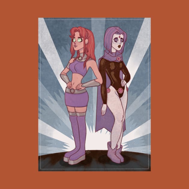 Raven and Starfire by artofannabellepullen