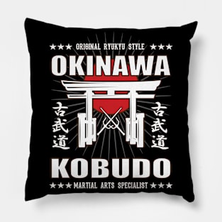 Cool Kobudo Martial Arts Design With Kanji Pillow