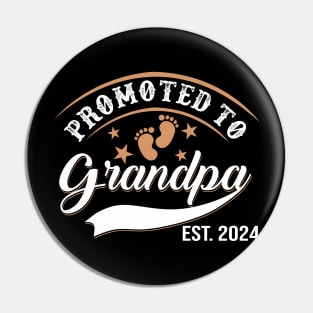 Promoted To Grandpa Est 2024 Fathers Day New Grandpa Pin