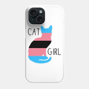 Cat Girl - Black Text Phone Case