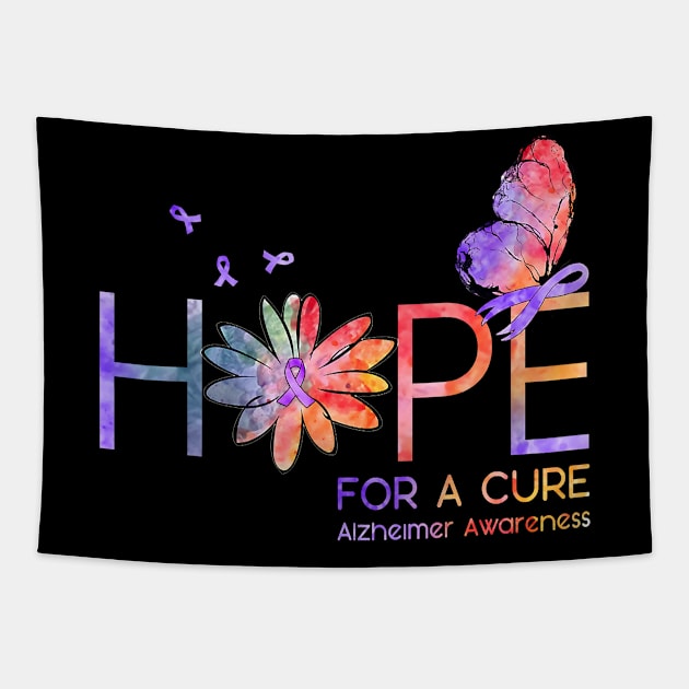 Hope For A Cure Alzheimer Awareness Gift Tapestry by thuylinh8