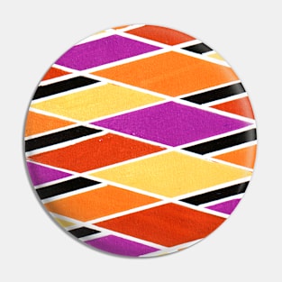 Inverted Purple Orange Yellow Geometric Abstract Acrylic Painting Pin