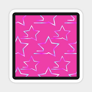 Fast Stars Magenta and Blue on Deep Pink Repeat 5748 Magnet