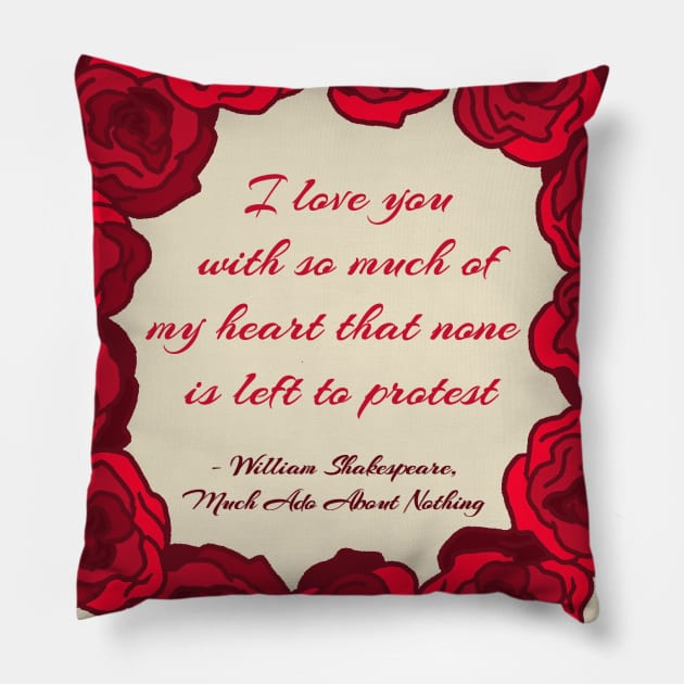 I Love You - Red Roses Pillow by DiamondsandPhoenixFire