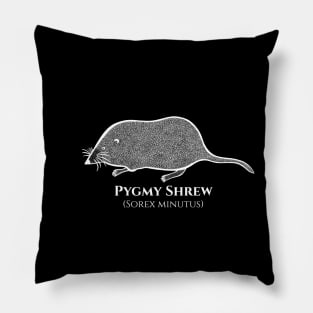 Pygmy Shrew with Common and Scientific Names - animal drawing Pillow