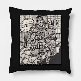 Samurai Shredder "Shell Shocked" B&W Pillow