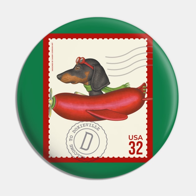 Funny Dachshund Doxie Dog flying a cute hotdog plane Pin by Danny Gordon Art