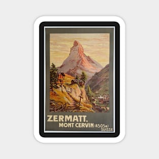 Zermatt,Mont Cervin,Ski Poster Magnet