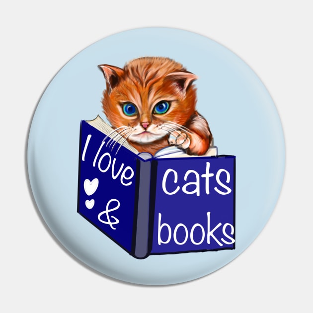 I love cats and books- blue eyed Kitten reading a book. Book Reading themed gifts for lovers of cats and books Pin by Artonmytee