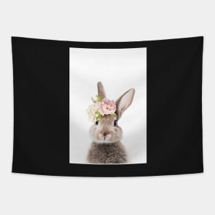 Peek-a-boo Floral Bunny Tapestry