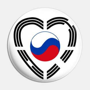 Korean Russian Multinational Patriot Flag Series (Heart) Pin