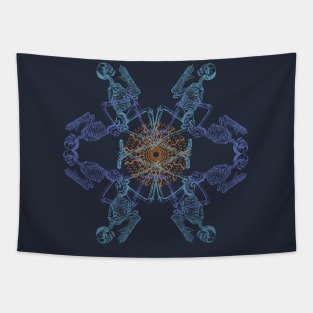 Skeletons' Prayer - Abstract Pattern Occultism Tapestry