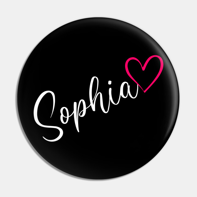 Sophia Name Calligraphy Pink Heart Sophia Name Pin Teepublic