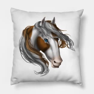 Horse Head - Brown Paint Pillow