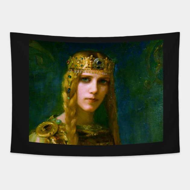 Isolde Irish Princess, 1911, Gaston Bussiere Tapestry by immortalpeaches