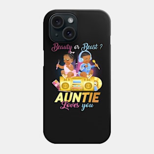 Cute Beauty Or Beat Auntie Loves You - Gender Reveal Party Phone Case