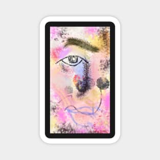 The Face Abstract Art Grafititee Design Magnet