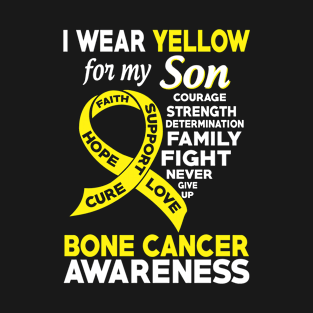 I Wear Yellow for My Son Bone Cancer Awareness T-Shirt